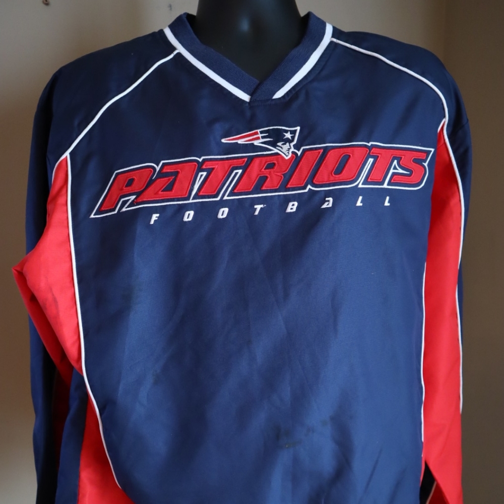 New England Patriots NFL TEAM Apparel Pullover Windbreaker Jacket Size Large